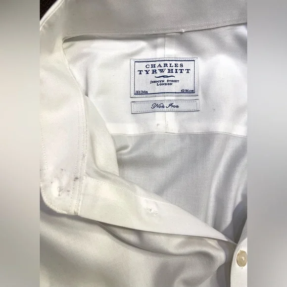 Charles Tyrwhitt Men's Long Sleeve Button Down White Shirt Non-Iron 16.5/34 - Picture 10 of 11